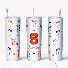 Load image into Gallery viewer, Bows & Hearts College Skinny Tumbler