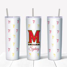 Load image into Gallery viewer, Mini Bow College Skinny Tumbler