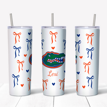 Load image into Gallery viewer, Bows & Hearts College Skinny Tumbler