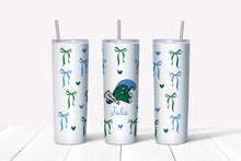 Load image into Gallery viewer, Bows & Hearts College Skinny Tumbler