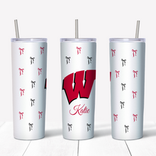 Load image into Gallery viewer, Mini Bow College Skinny Tumbler