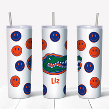 Load image into Gallery viewer, Smiley Face Skinny Tumbler