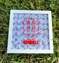 Load image into Gallery viewer, College Shadow Box (White Flowers + Colored Vinyl)