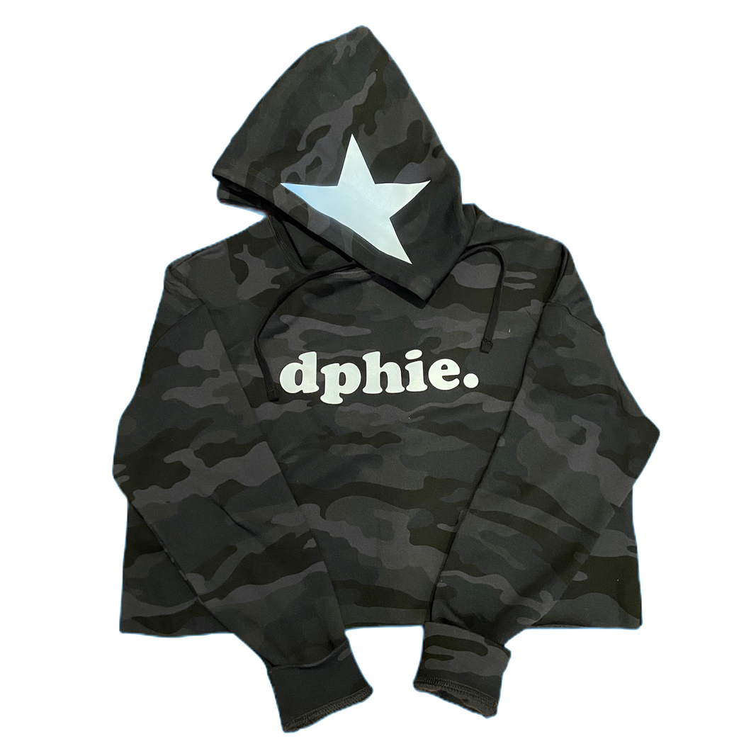 Camo W Star Cropped Hoodie From L L With Love